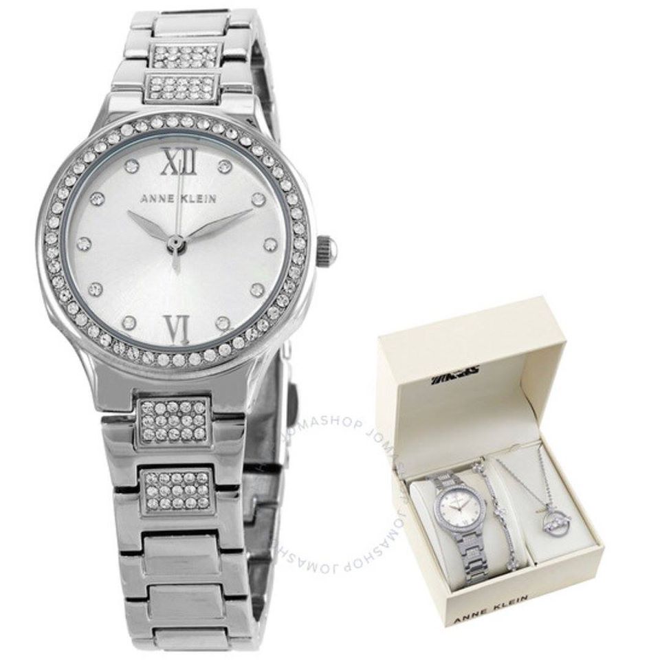 ANNE KLEIN Quartz Cristal Cadran Argent Dames