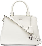 DKNY Leather Paige Medium Satchel White/Silver