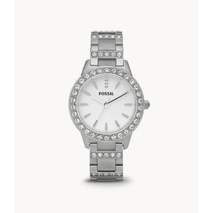 Fossil Reloj de pulsera Jesse de acero inoxidable para mujer de 34 mm