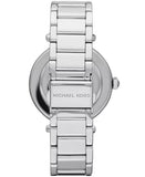 Michael Kors Women's Lennox Three Hand Silver Tone Stainless Steel Bracelet Watch 37mm