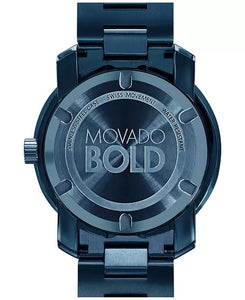 Movado Montre pour homme Swiss BOLD Evolution Bleu Bracelet en acier inoxydable 40 mm