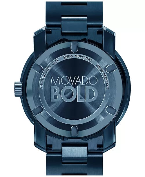 Movado Men's Swiss BOLD Evolution Blue Stainless Steel Bracelet Watch 40mm