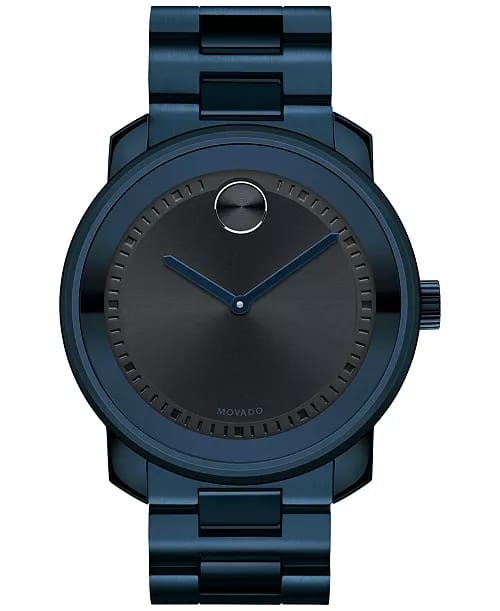 Movado Men's Swiss BOLD Evolution Blue Stainless Steel Bracelet Watch 40mm