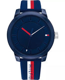 Tommy Hilfiger Men's Multicolor Striped Silicone Strap Watch 44mm