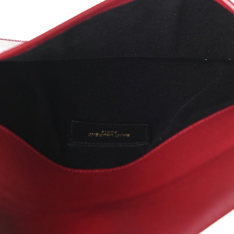 SAINT LAURENT Pochette Grain De Poudre Uptown Rouge