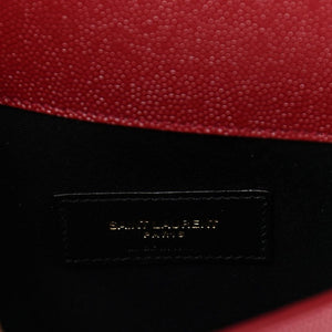 SAINT LAURENT Pochette Grain De Poudre Uptown Rouge