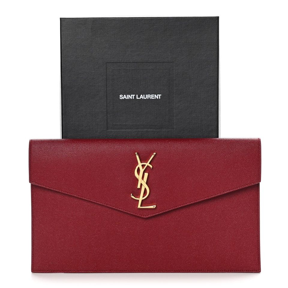 SAINT LAURENT Bolsa Grain De Poudre Uptown Rojo