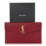 SAINT LAURENT Pochette Grain De Poudre Uptown Rouge