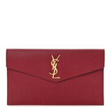 SAINT LAURENT Grain De Poudre Uptown Pouch Red